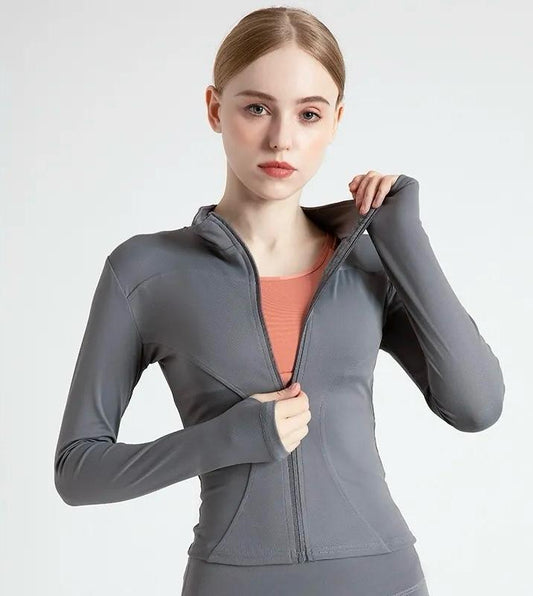 Long Sleeve Women Sports Zipper Jacket