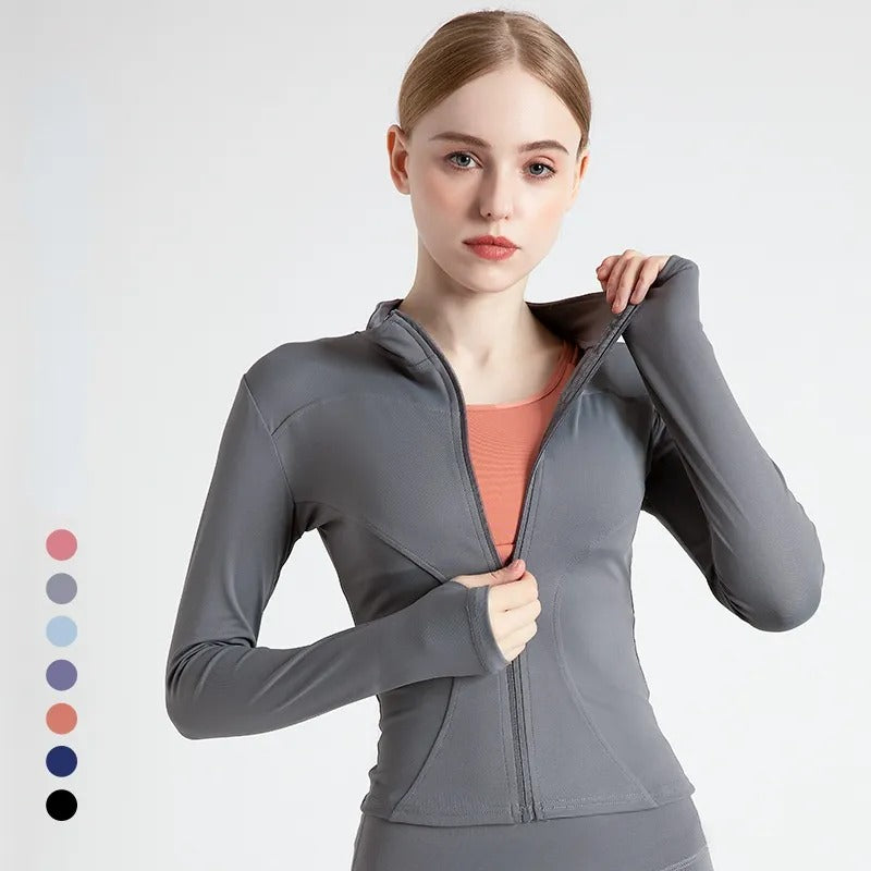 Long Sleeve Women Sports Zipper Jacket